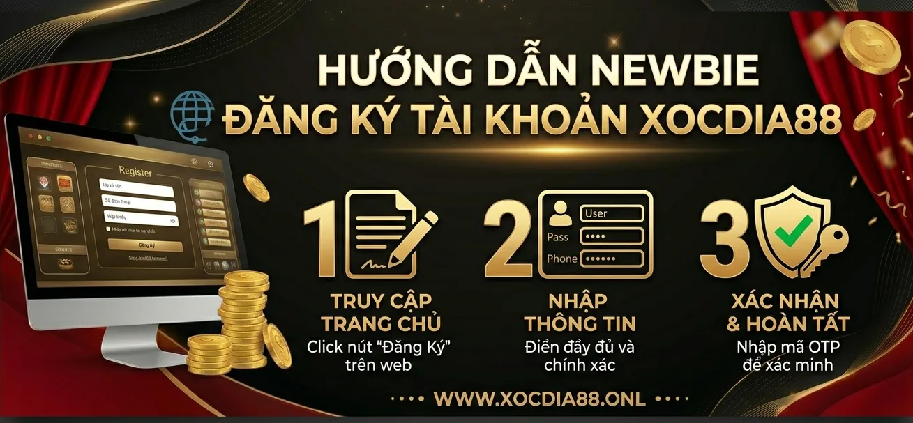 Hướng dẫn newbie đăng ký tài khoản Xocdia88
