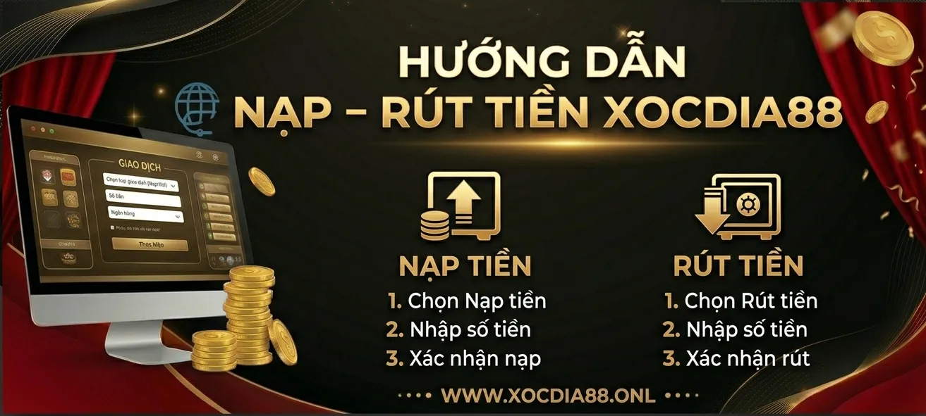 Hướng dẫn nạp – rút tiền Xocdia88